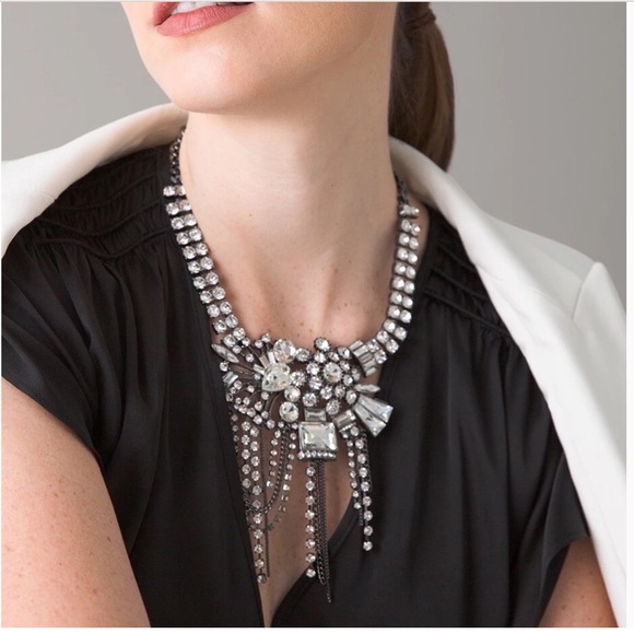 White House Black Market Jewelry - WHBM CRYSTAL DROP FRINGE NECKLACE